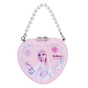 Heart-Shaped Elsa Shoulder Bag with Shiny Quicksand and Pearl Handle