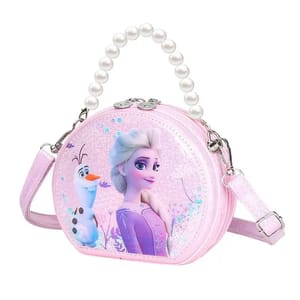 Glowing Cartoon Pearl Shoulder Bag with Quicksand Elsa Design