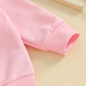 Long Sleeve Pullover Tee for Baby Girls with Letter Embroidery Long Sleeve Pullover Tee for Baby Girls with Letter Embroidery