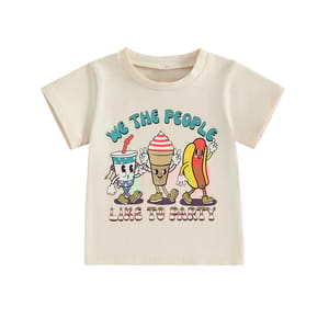 Kids Graphic Tee with Ice Cream and Hot Dog Print