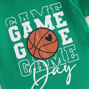 Toddler Kids Round Neck Basketball Print Summer T-Shirt