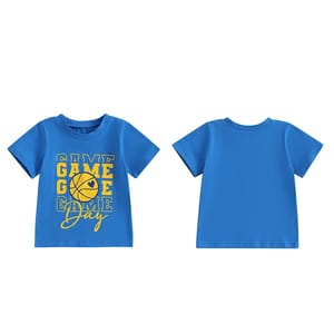 Toddler Kids Round Neck Basketball Print Summer T-Shirt