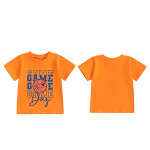 Toddler Kids Round Neck Basketball Print Summer T-Shirt