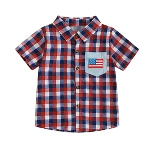Toddler Boys Plaid Button-Down Shirt for Summer Outings