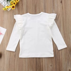 Toddler Girls Ruffle Long Sleeve Cotton Pullover Top Toddler Girls Ruffle Long Sleeve Cotton Pullover Top