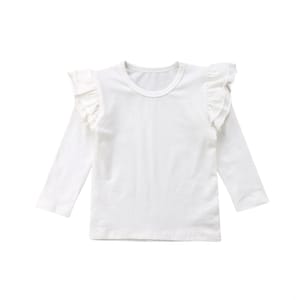 Toddler Girls Ruffle Long Sleeve Cotton Pullover Top