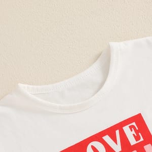 Toddler Casual Letter Print Tee with Round Neck Design Focusnorm - Kids's Tops 4