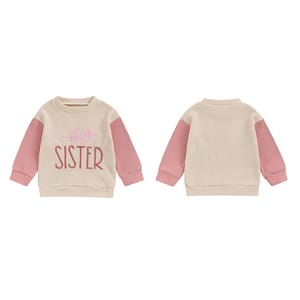 Waffle Knit Color Block Sweatshirt for Toddlers with Letter Embroidery Focusnorm - Kids's Tops 3