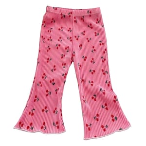 Lightweight Floral Bell Bottom Pants for Girls with Flared Hem