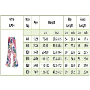 Lightweight Printed Bell Bottom Pants with Flared Hem for Girls