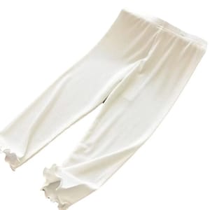 Lightweight Straight-Leg Ice Silk Pants for Girls' Summer Wear