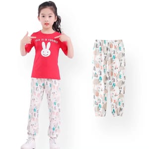 Breathable Floral Print Loose Fit Summer Leggings for Girls