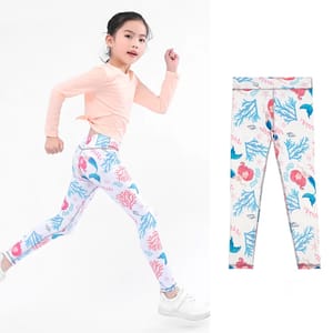 High Waisted Floral Print Leggings for Active Girls