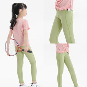 High Waist Stretch Leggings with Pockets for Active Girls Sheecute - Kids's Leggings 4