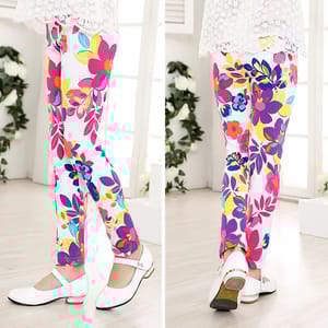 Floral Print Toddler & Girls Stretchy Leggings for Spring Wear Sheecute - Kids's Leggings 2