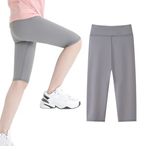 Girls High Waist Calf-Length Athletic Leggings for Summer