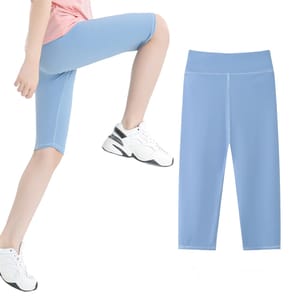Girls High Waist Calf-Length Athletic Leggings for Summer