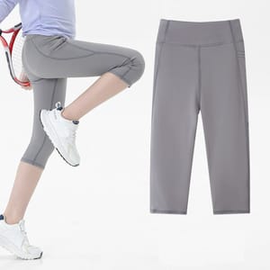Girls High Waist Yoga Leggings with Pockets for Summer
