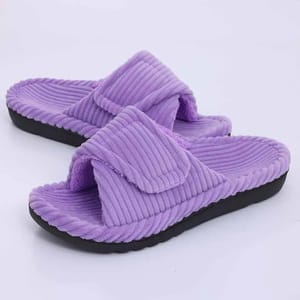 Women’s Fuzzy Open Toe Slippers with Memory Foam Comfort