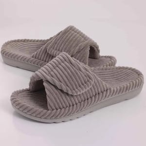 Women’s Fuzzy Open Toe Slippers with Memory Foam Comfort