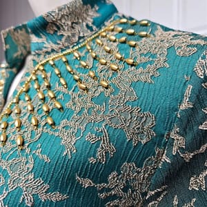 Elegant Embroidered Beaded Jalabiya Gown with Long Sleeves Elegant Embroidered Beaded Jalabiya Gown with Long Sleeves