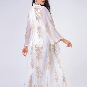 Elegant Sequin Embroidered Abaya Kaftan with Floral Design Siskakia - Women's Kaftans 2