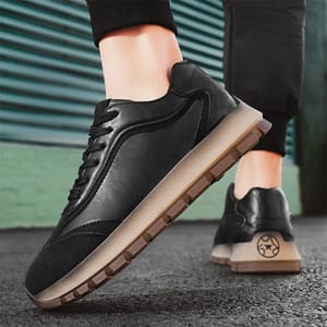 Men’s Luxury Leather Chunky Sneakers with Waterproof Platform Sole Oein - Men's Casual Shoes 1