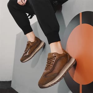 Men’s Luxury Leather Chunky Sneakers with Waterproof Platform Sole Oein - Men's Casual Shoes 3
