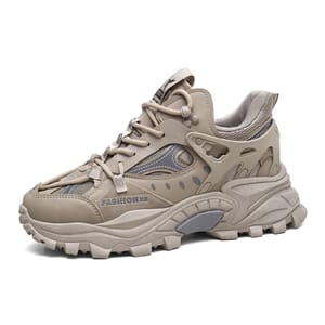 Men’s Chunky Platform Casual Sneakers with Breathable and Lifted Design