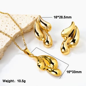 Elegant Teardrop Necklace and Earrings Set for Women Luxukisskids - Women's Sets 5