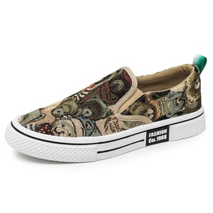 Men’s Embroidered Canvas Loafers Lightweight Breathable Summer Shoes