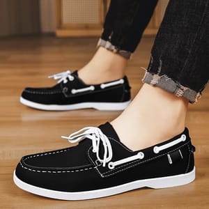 Men’s Leather Lace-Up Boat Shoes Casual Driving Moccasins Oein - Men's Loafers & Moccasins 1