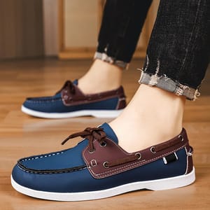 Men’s Leather Lace-Up Boat Shoes Casual Driving Moccasins Oein - Men's Loafers & Moccasins 3