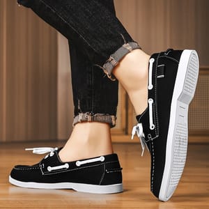 Men’s Leather Lace-Up Boat Shoes Casual Driving Moccasins Oein - Men's Loafers & Moccasins 4