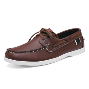 Men’s Leather Lace-Up Boat Shoes Casual Driving Moccasins