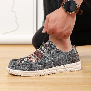 Men’s Lightweight Canvas Loafers Breathable Slip-On Walking Shoes Men’s Lightweight Canvas Loafers Breathable Slip-On Walking Shoes