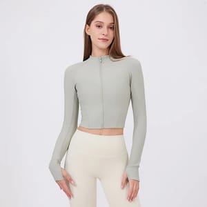 Women's Quick-Dry Zipper Workout Jacket for Running & Yoga