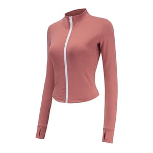 Long Sleeve Zip Training Jacket for Yoga and Running