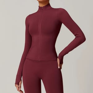 Quick-Dry Slim Fit Zipper Jacket for Running & Workouts