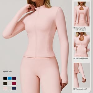 Slim Fit Zip-Up Jacket for Yoga and Running Workouts