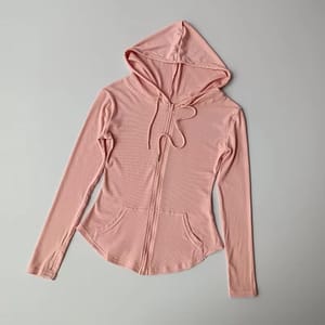 Slim Fit Hooded Jacket with Drawstring for Running Workouts