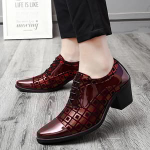 Men’s Crocodile-Print Leather Oxfords Luxury Formal Wedding Shoes