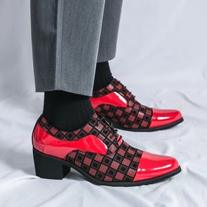 Men’s Pointed Toe Leather Oxfords Formal High Heel Shoes Men’s Pointed Toe Leather Oxfords Formal High Heel Shoes