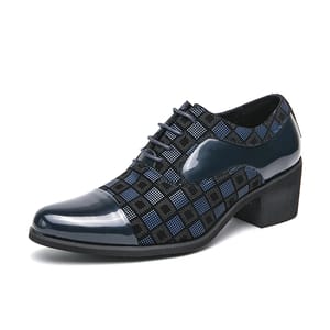 Men’s Pointed Toe Leather Oxfords Formal High Heel Shoes