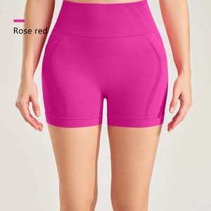 High-Waisted Seamless Yoga Shorts with Moisture-Wicking Comfort