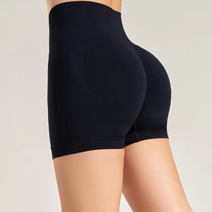 High-Waisted Seamless Yoga Shorts with Moisture-Wicking Comfort