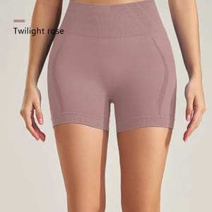High-Waisted Seamless Yoga Shorts with Moisture-Wicking Comfort