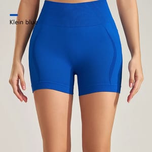 High-Waisted Seamless Yoga Shorts with Moisture-Wicking Comfort
