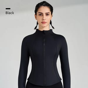 Women's Quick-Dry Yoga Jacket with Utility Pockets and Thumbholes