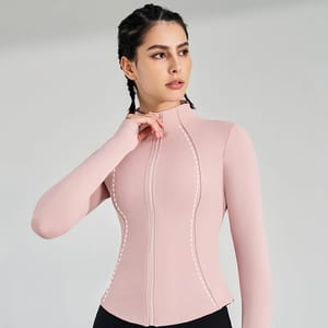 Women's Quick-Dry Yoga Jacket with Utility Pockets and Thumbholes